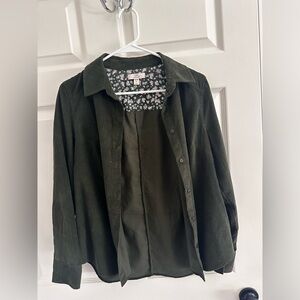 Corduroy jacket, olive green